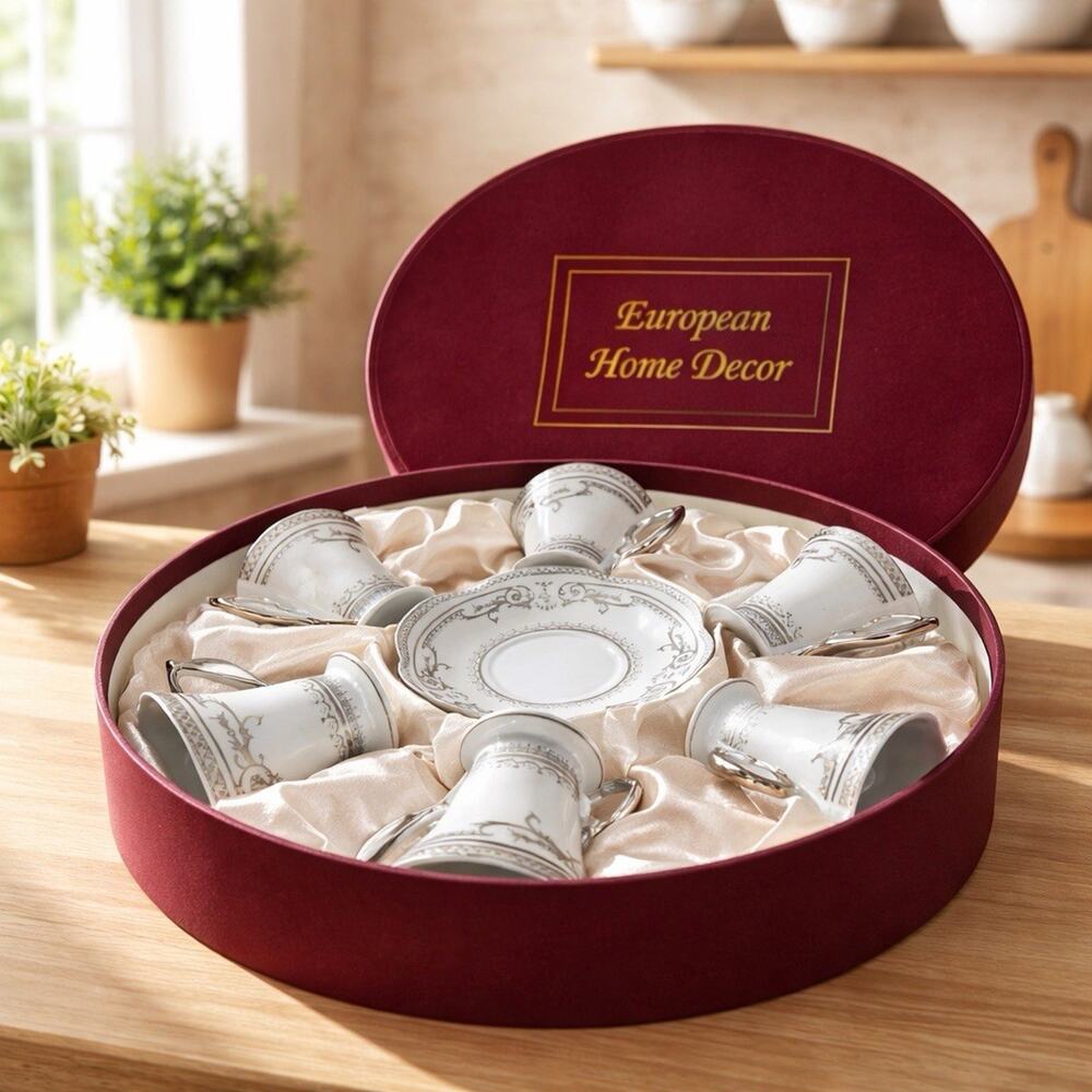 Set Of 12 T. Bavaria D’Lusso Designs Cup & Saucer Set Made In Germany